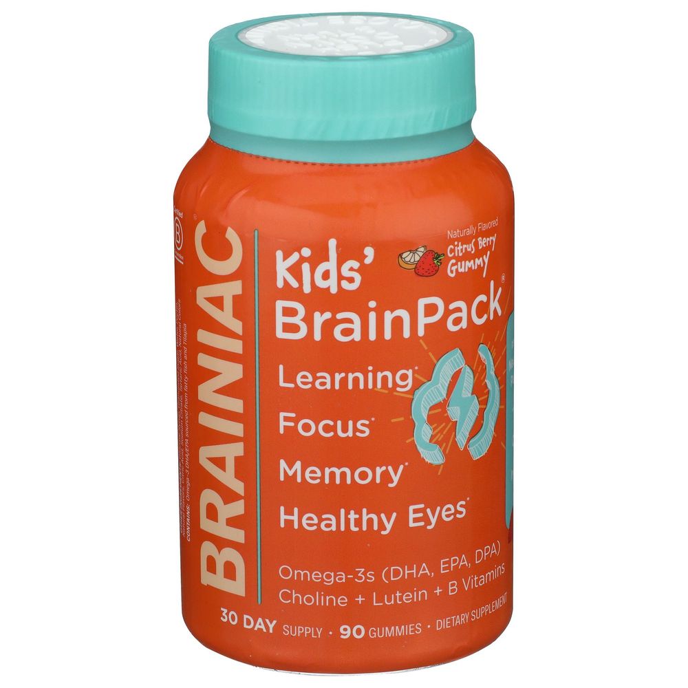 Brainiac BrainPack Kids Daily Gummies, 90 count -- 6 per case