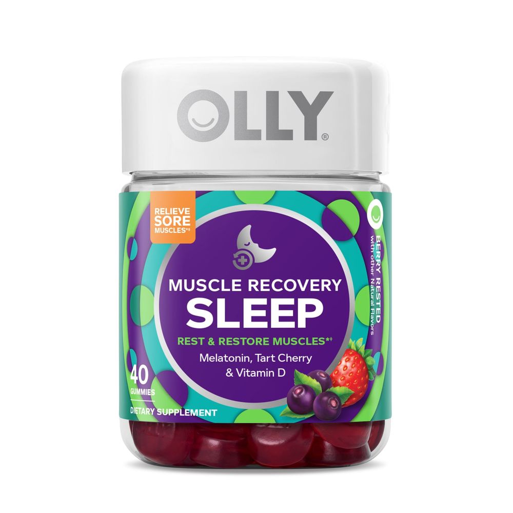 Olly Berry Rested Muscle Recovery Sleep Gummies, 40 Count