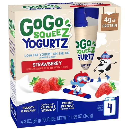 Materne Gogo Squeez 12 Ounce Strawberry Yogurtz, 4 Count -- 12 Per Case