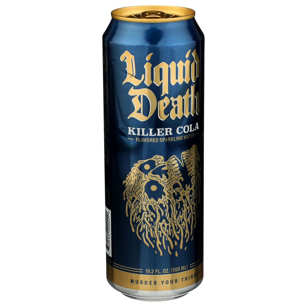 Liquid Death Killer Cola Flavored Sparkling Water, 19.2 Fluid Ounce -- 24 Per Case
