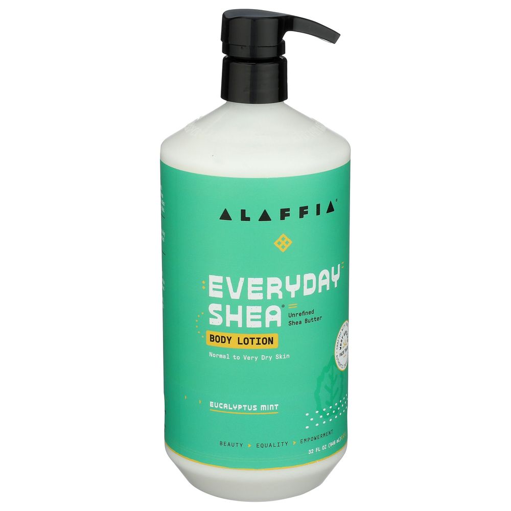 Alaffia Eucalyptus Mint Everyday Shea Body Lotion, 32 Fluid Ounce