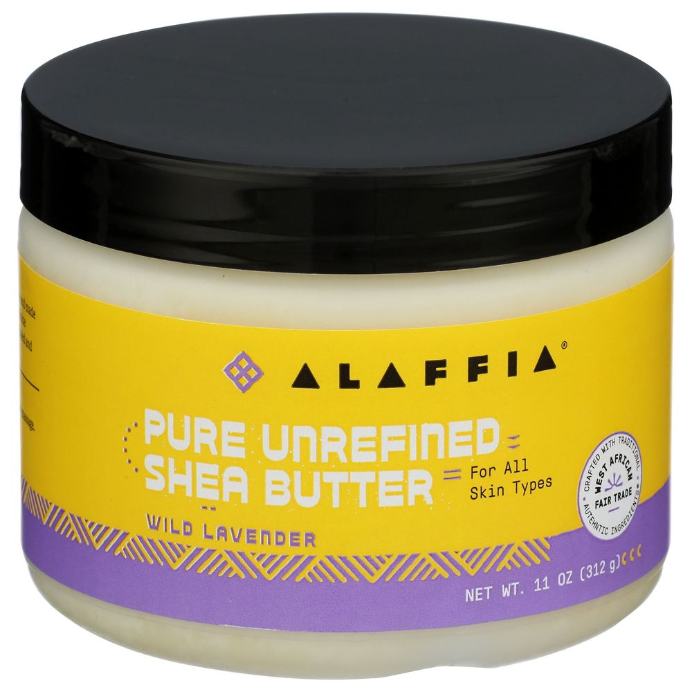 Alaffia Wild Lavender Pure Unrefined Shea Butter, 11 Ounce