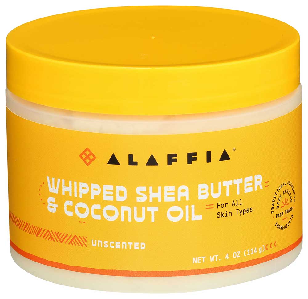 Alaffia Unscented Whipped Shea Butter And Coconut Oil, 4 Ounce