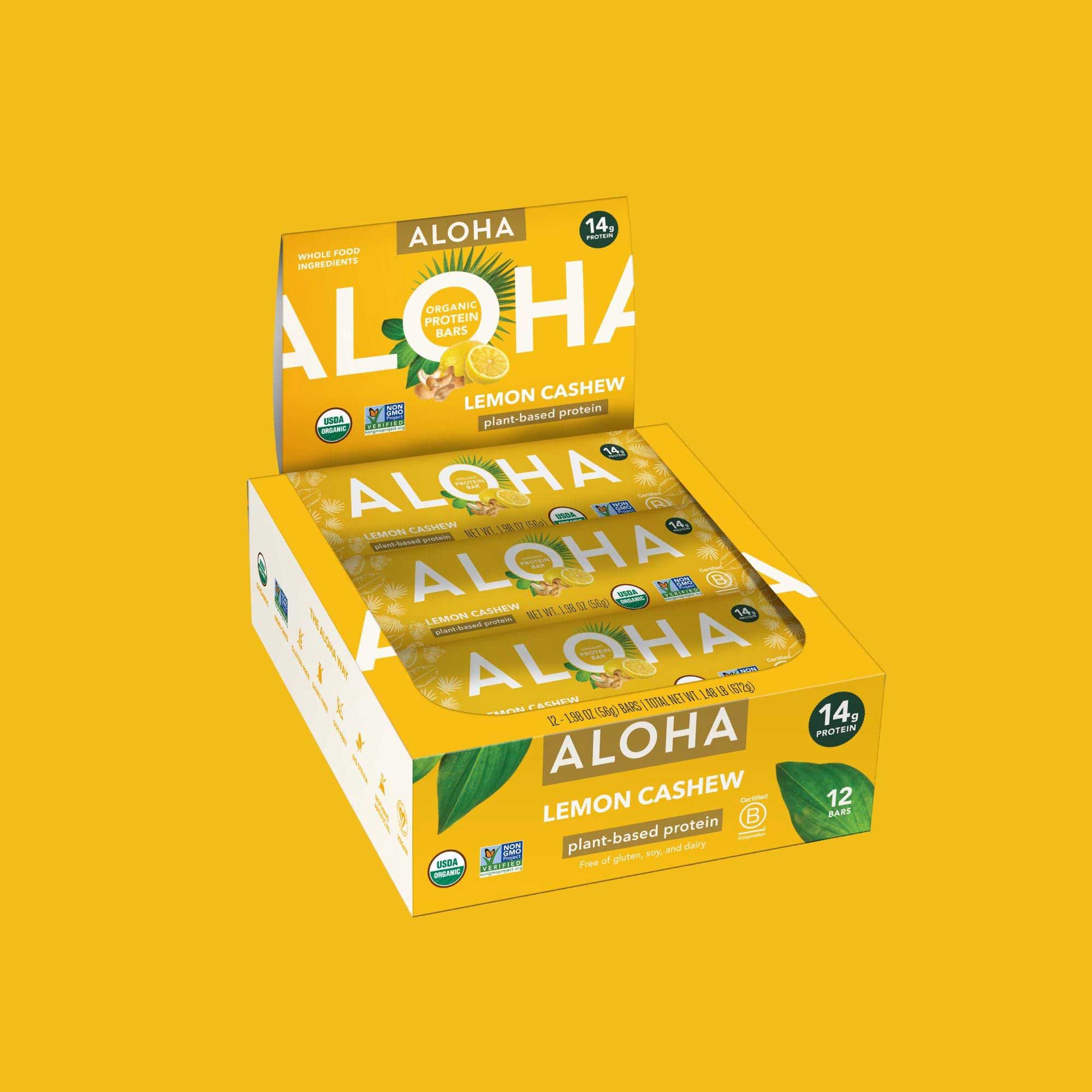 Aloha Lemon Cashew Protein Bar, 1.98 Ounce -- 12 per case