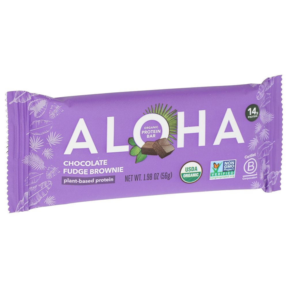Aloha Organic Chocolate Fudge Brownie Protein Bar, 1.9 Ounce -- 12 Per Case