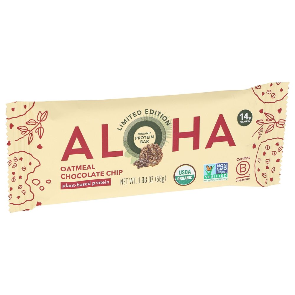 Aloha Organic Oatmeal Chocolate Chip Protein Bar, 1.98 Ounce -- 12 Per Case
