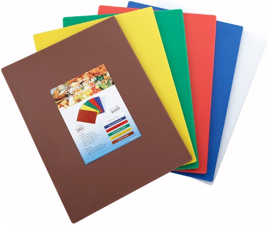 Winco Assorted Cutting Board Set, 12 X 18 X 0.5 In, 1 Set