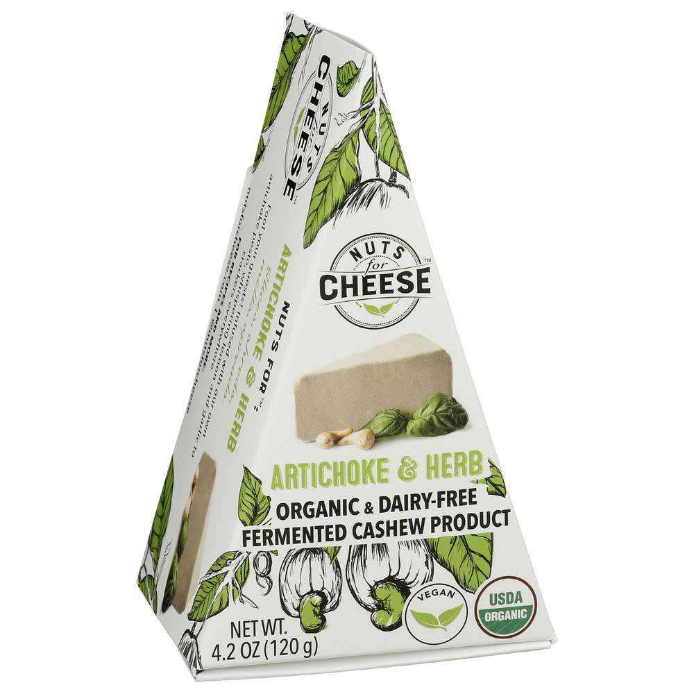 Nuts For Cheese Organic Artichoke And Herb Wedge Cheese, 4.23 Ounce -- 6 Per Case