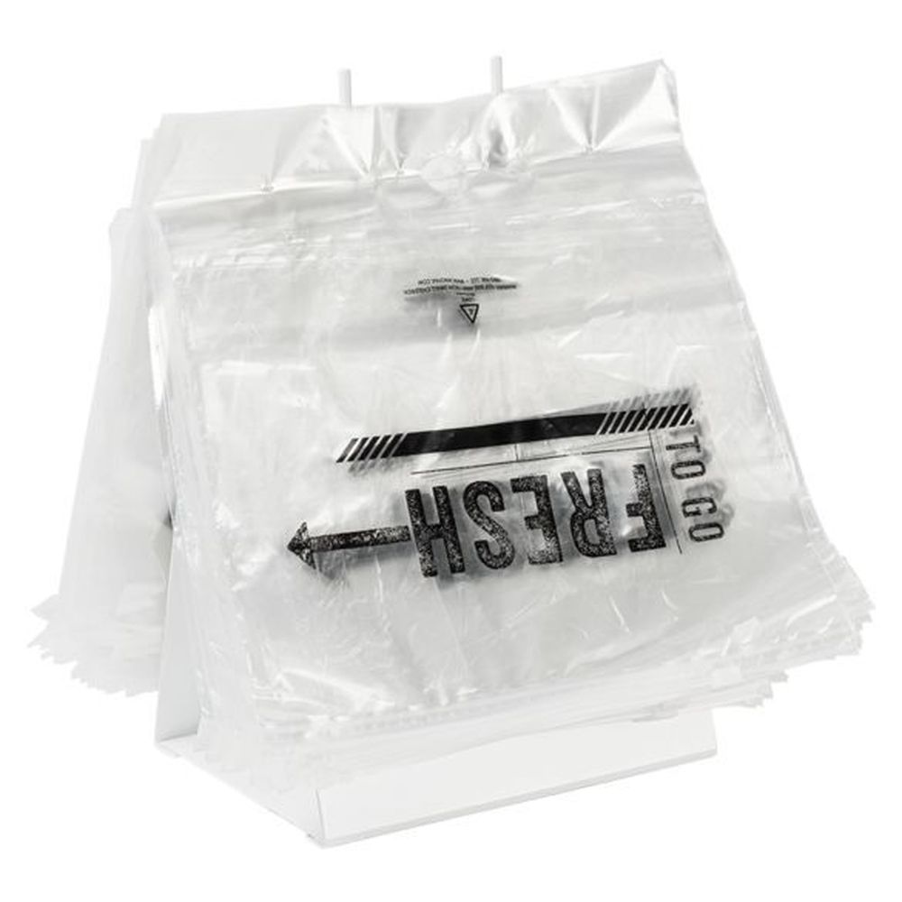 Inno-Pak LDPE Bottom Load To Go Fresh Print LD Slide Bag, 10.75 x 8 ...