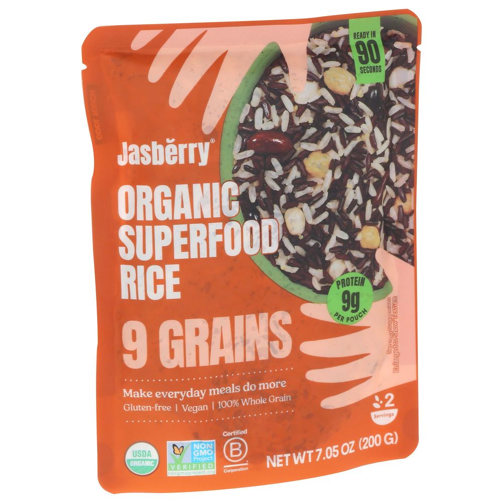 Jasberry Organic Superfood 9 Grains Rice, 7.05 Ounce -- 6 Per Case