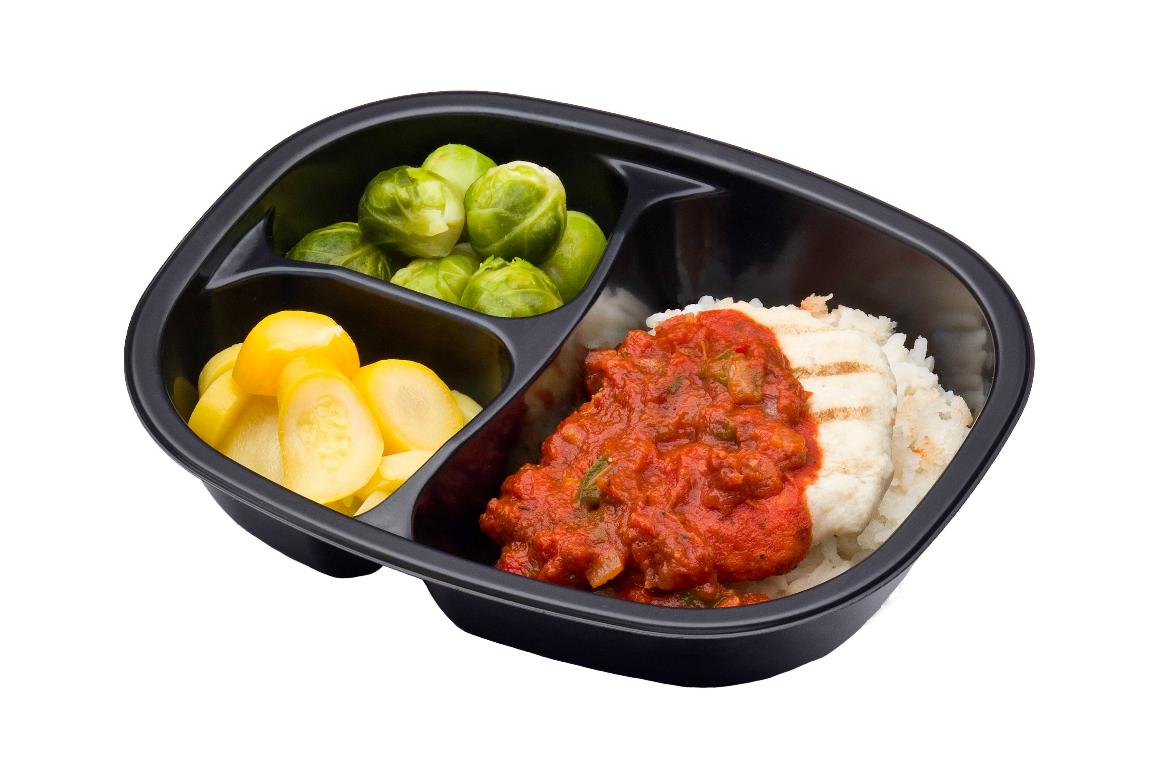 Golden Gourmet Chicken Cacciatore Over Rice with Marinara Brussels Sprouts Yellow Squash Meal, 14 Ounce -- 20 per case.