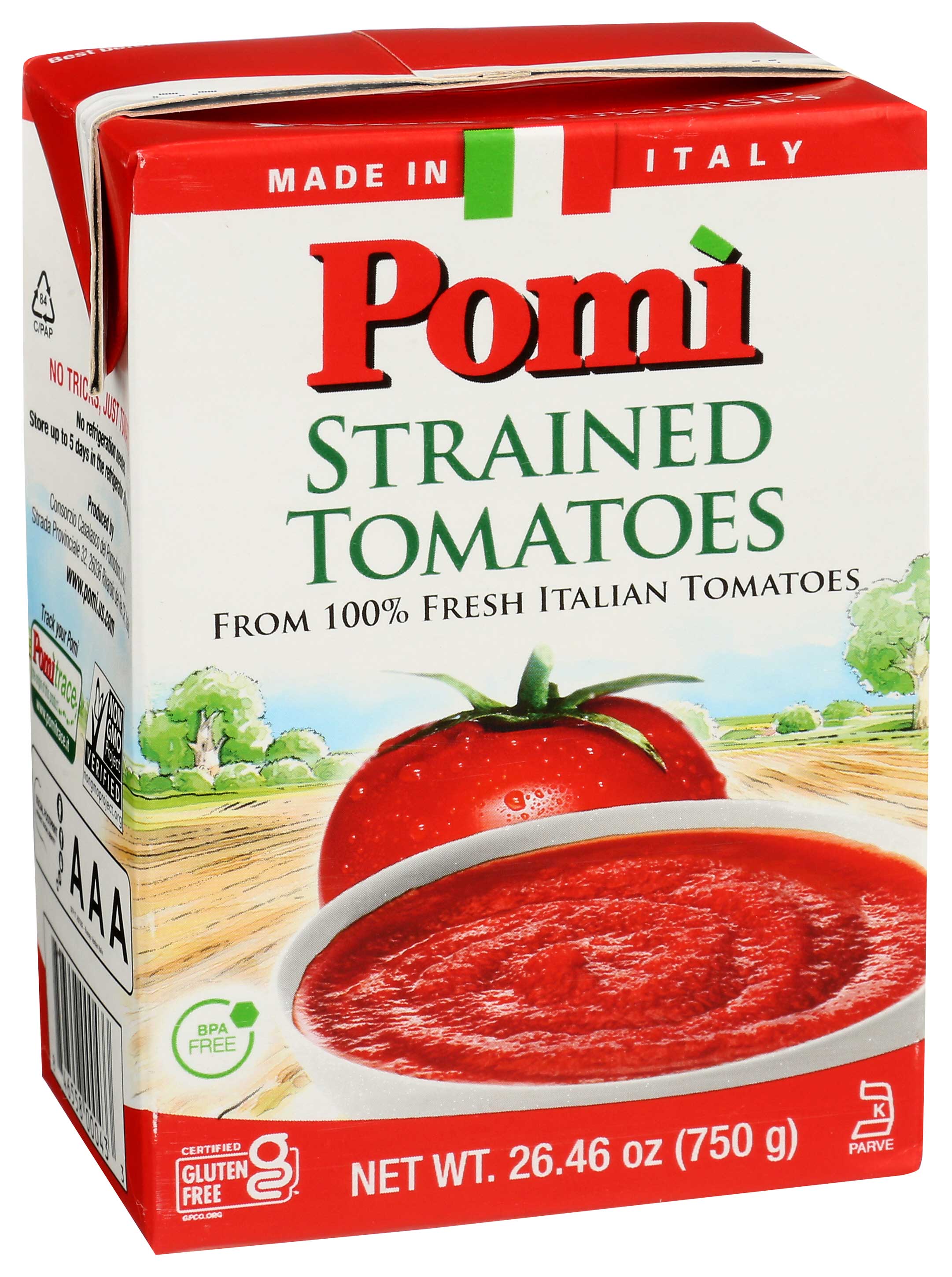通販 送料無料  Pomi Organic Strained Tomato, 26.46 Ounce -- 12 per case 乳液・ミルク