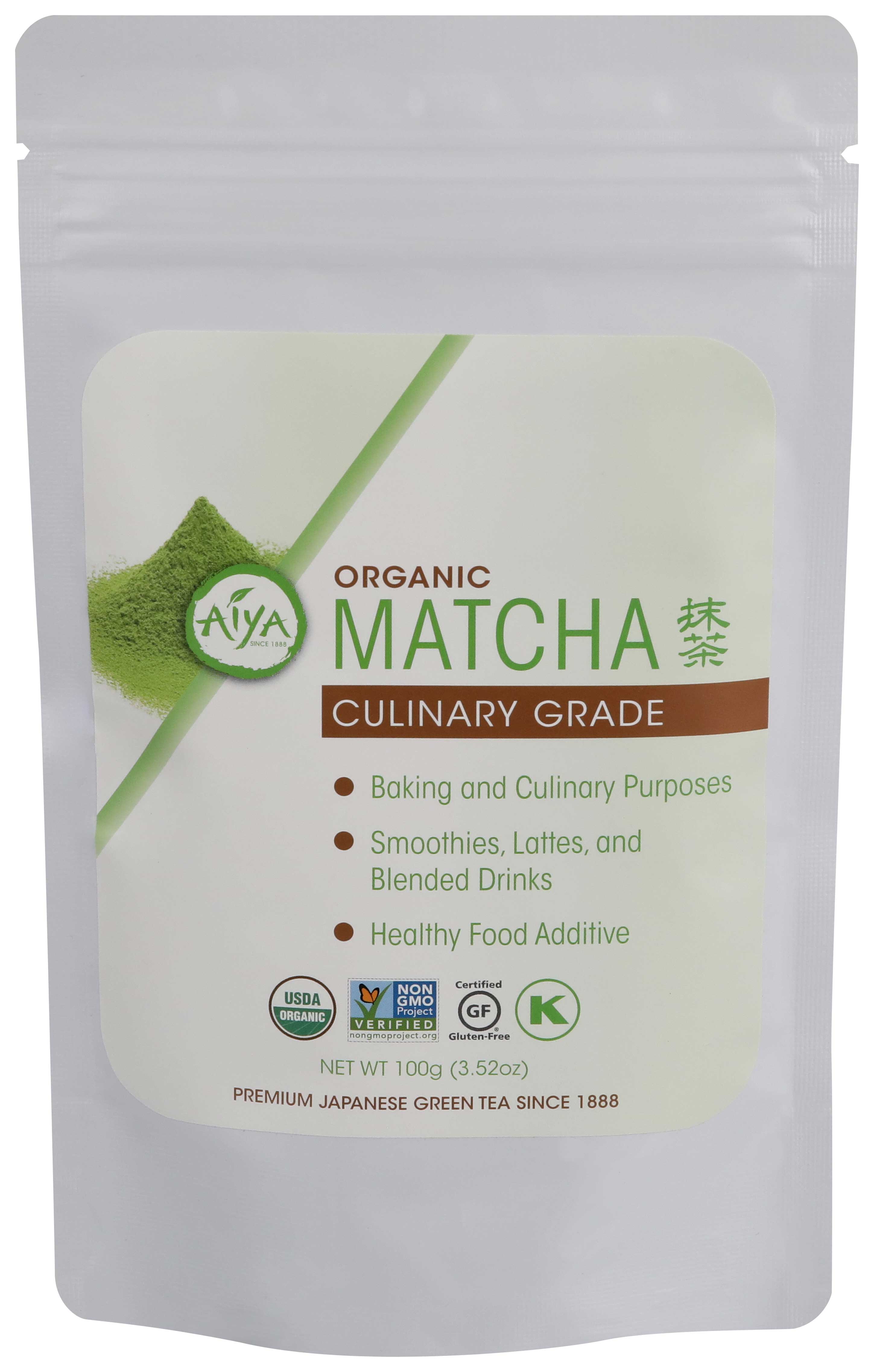 Aiya Organic Culinary Grade Matcha Green Tea, 100 Gram -- 6 Per Case