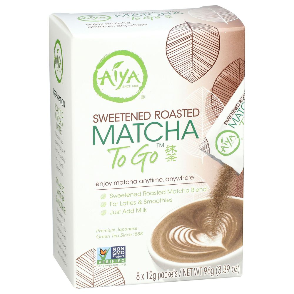 Aiya Sweetened Roasted Matcha To Go Stick, 8 Count -- 6 Per Case