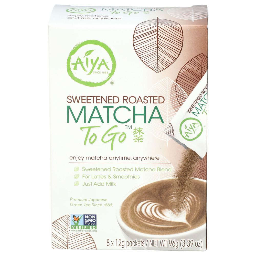 Aiya Sweetened Roasted Matcha To Go Stick, 8 Count -- 6 Per Case