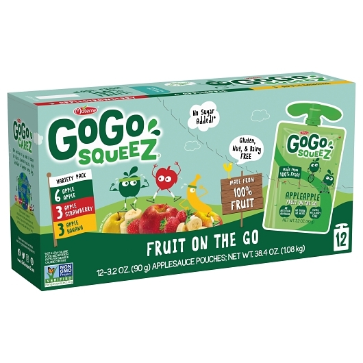Gogo Squeez Variety Pack On The Go Apple Sauce, 3.2 Ounce -- 72 Per Case