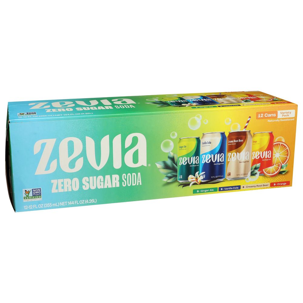Zevia 12 Fluid Ounce Zero Sugar Soda - Variety Pack, 12 count -- 2