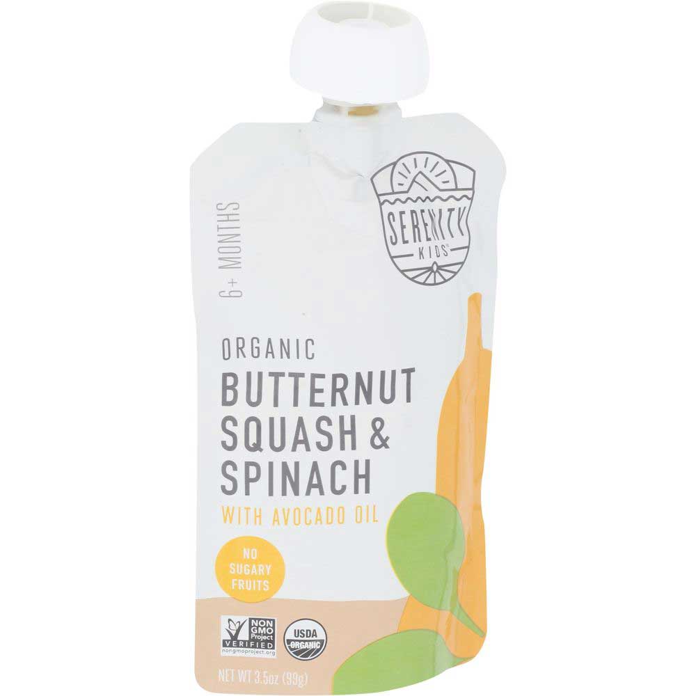 Serenity Kids Organic Butternut Squash And Spinach With Avocado Oil Baby Food, 3.5 Ounce -- 6 Per Case