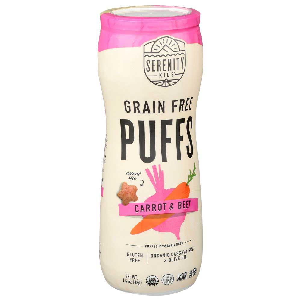 Serenity Kids Organic Carrot And Beet Grain Free Veggie Puffs, 1.5 Ounce -- 6 Per Case