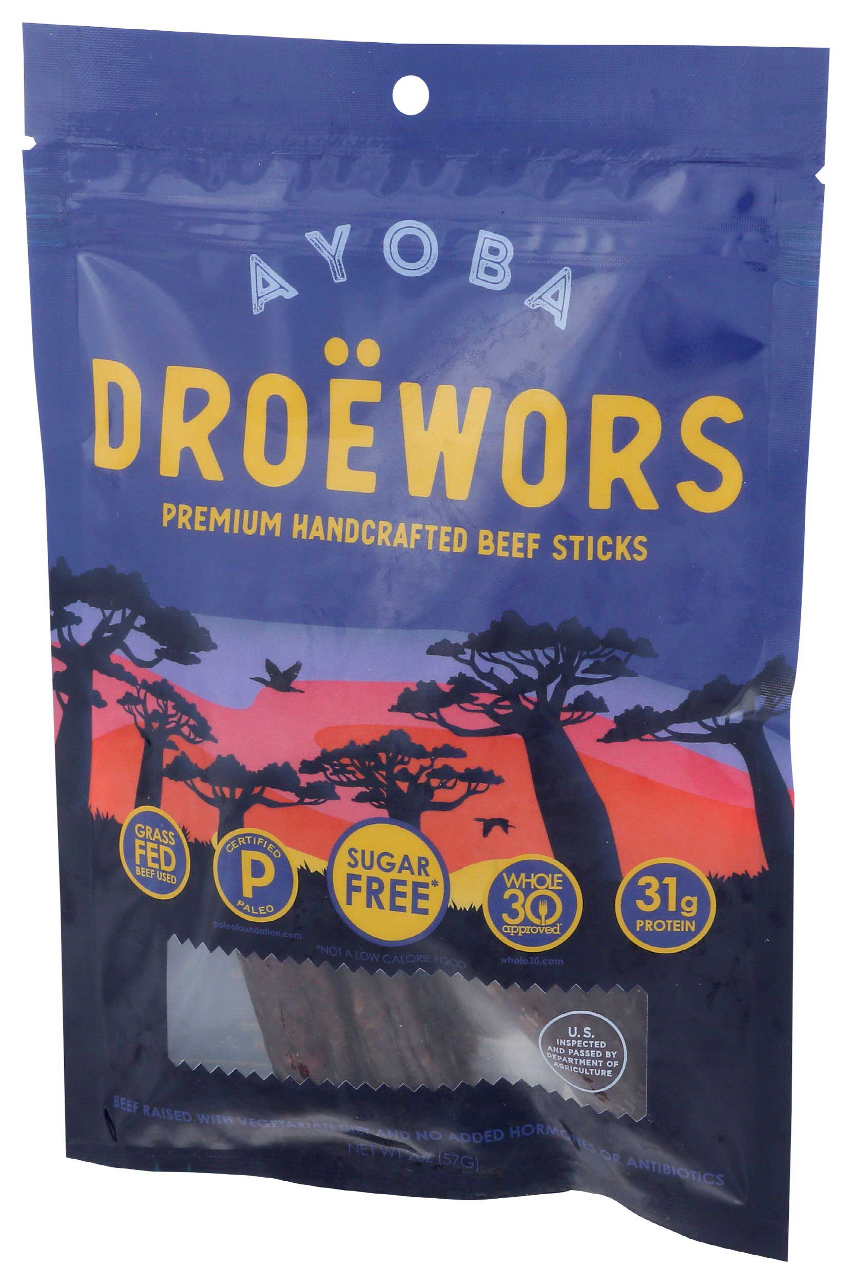 Ayoba Droewors Beef Stick, 2 Ounce -- 8 per case