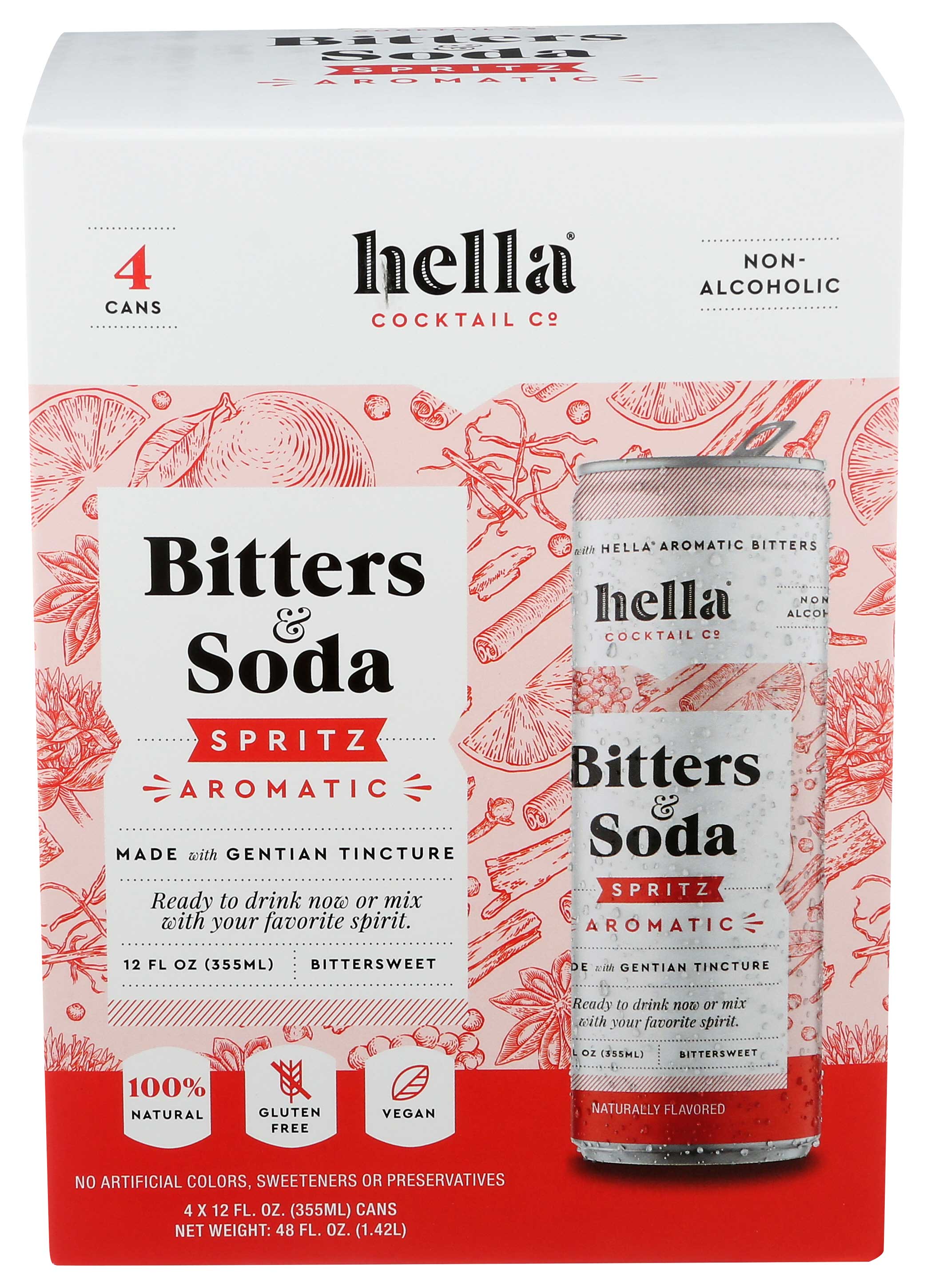 Hella Spritz Aromatic Bitters and Soda, 12 Fluid Ounce 4 per pack