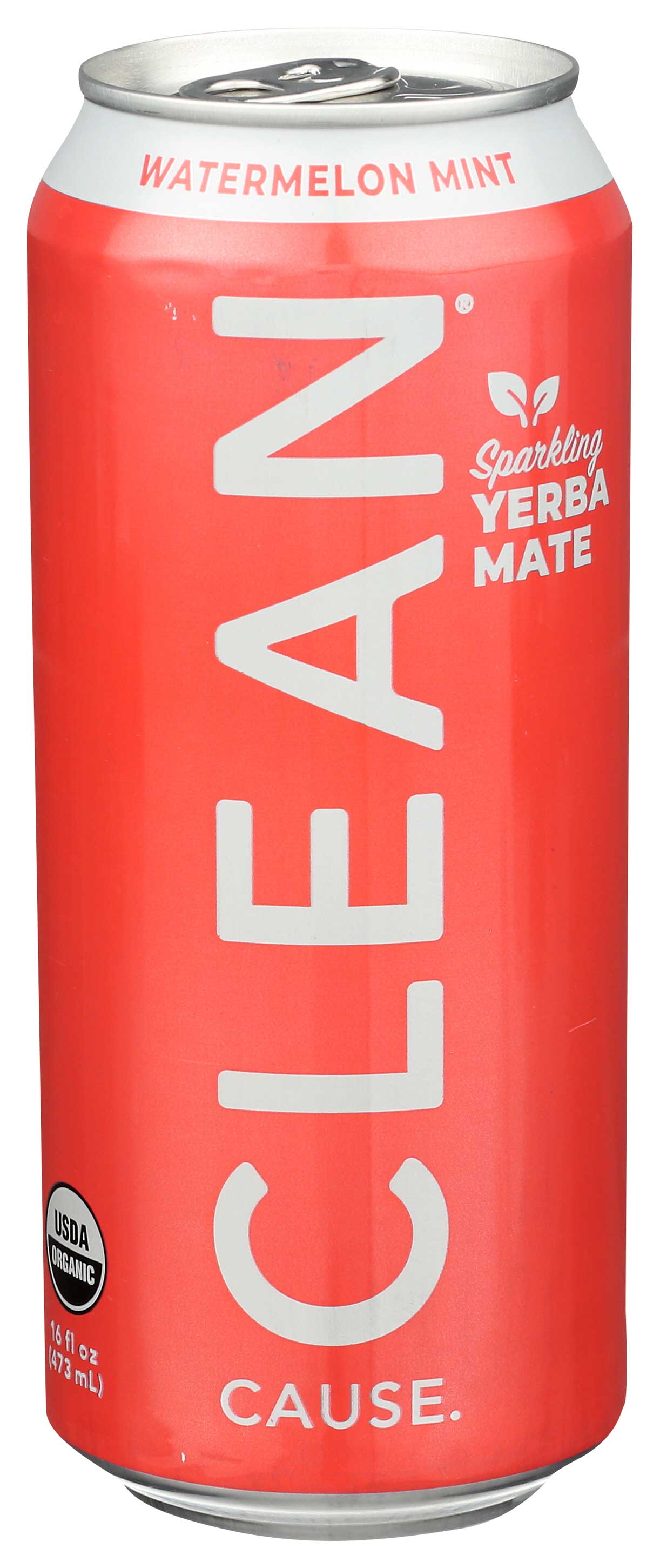 Clean Cause Organic Zero Calorie Watermelon Mint Sparkling Yerba Mate, 16 Ounce -- 12 Per Case