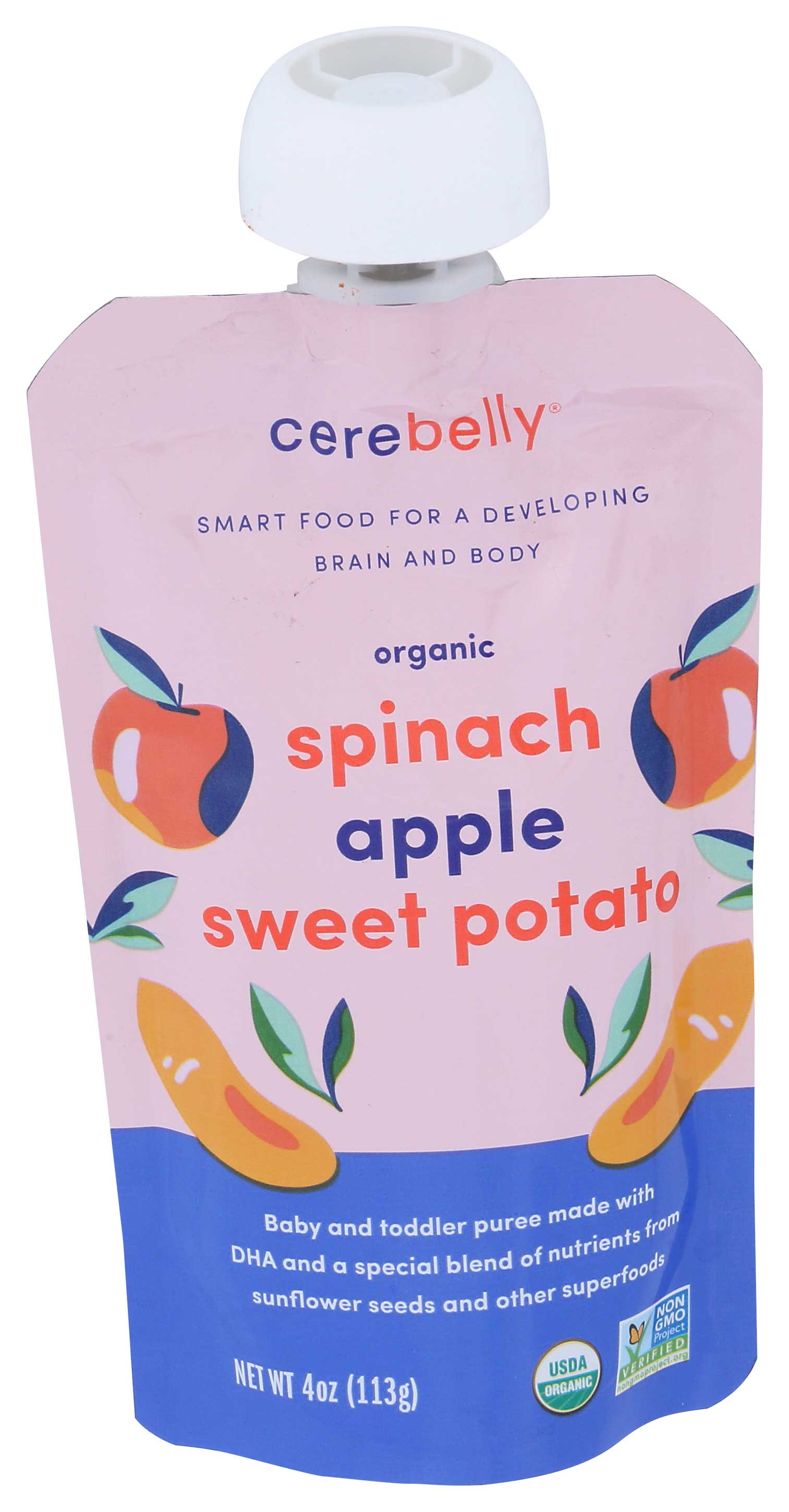 Cerebelly Organic Spinach Apple Sweet Potato Puree, 4 Ounce -- 6 Per Case