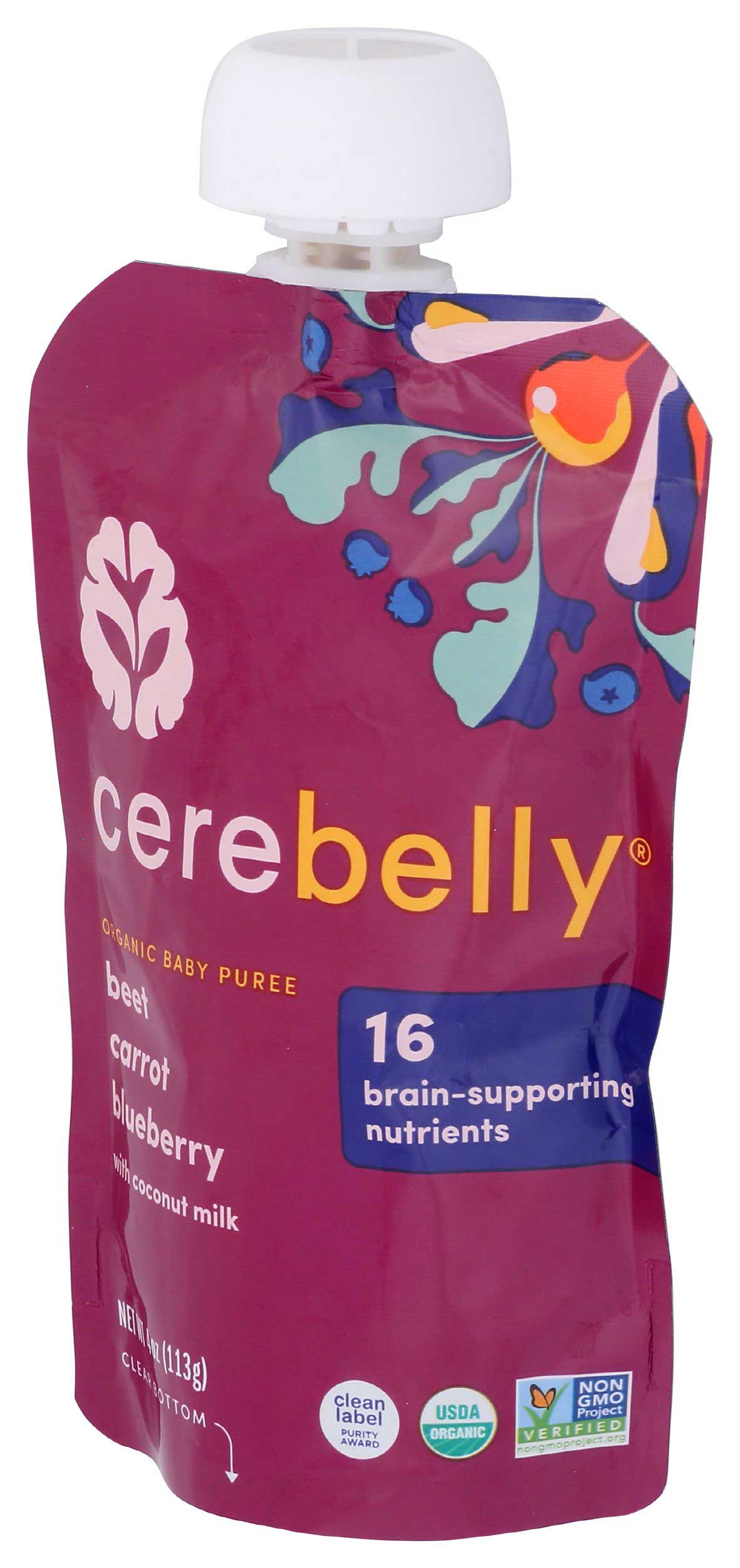 Cerebelly Organic Beet Carrot Blueberry Baby Puree, 4 Ounce -- 6 per case