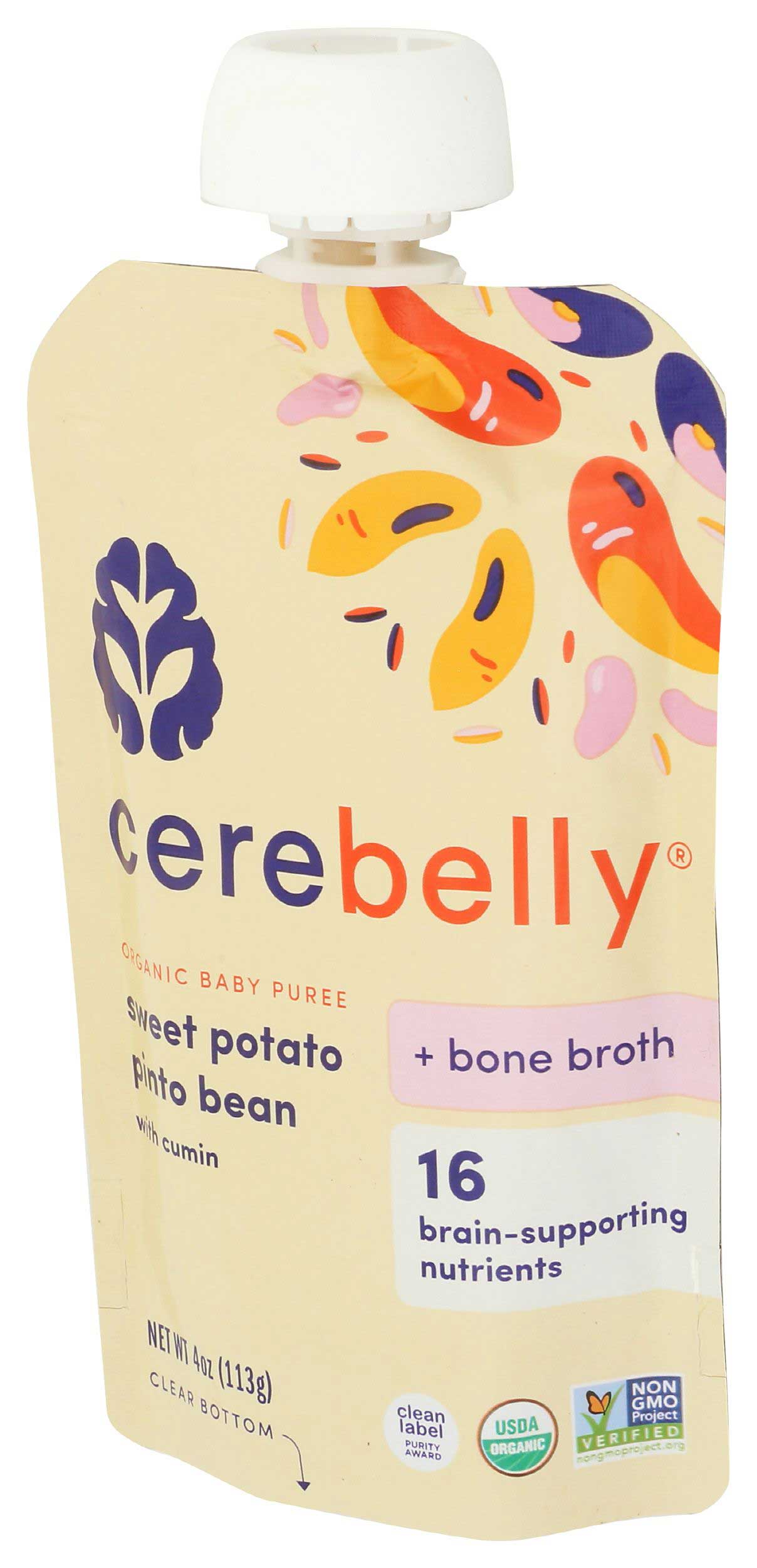 Cerebelly Organic Sweet Potato Pinto Bean with Cumin Baby Puree, 4 Ounce -- 6 per case