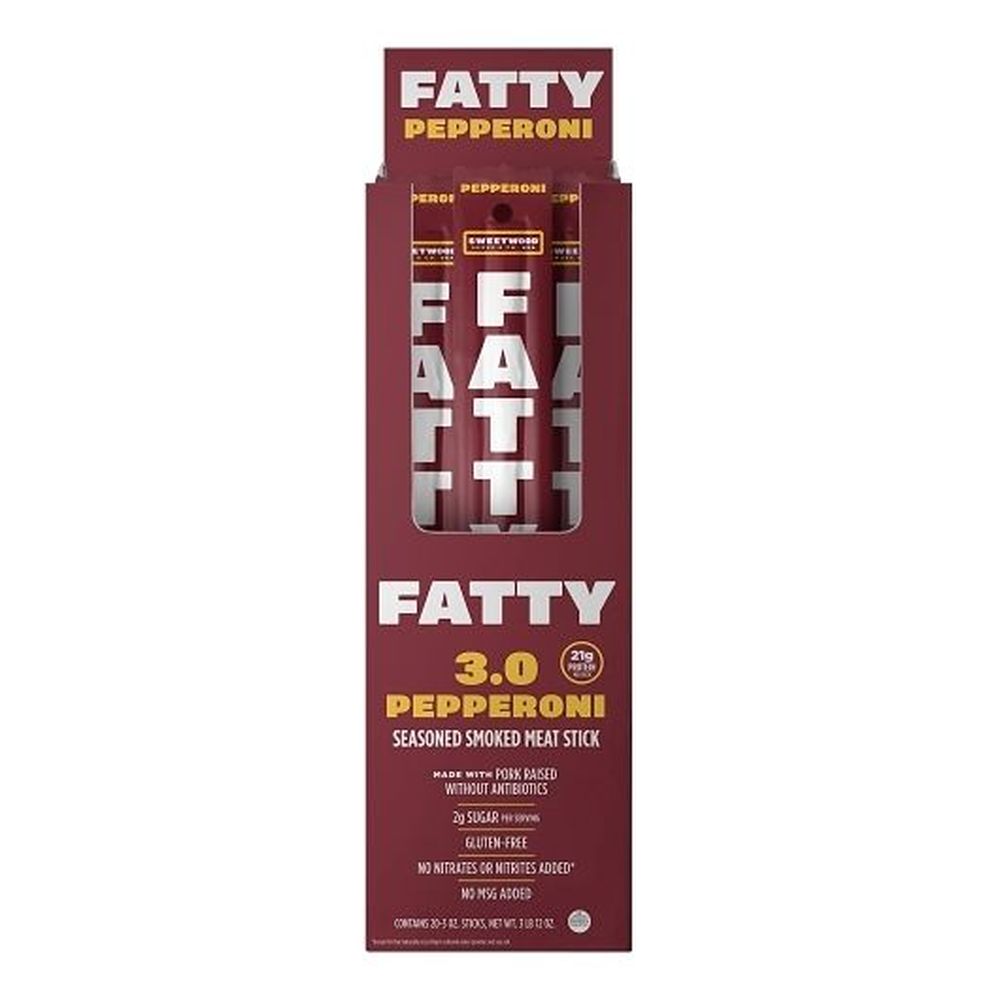 Fatty Pepperoni Seasoned Smoked Meat Stick, 3 Ounce -- 80 per case
