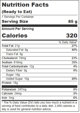 Fatty Teriyaki Smoked Meat Stick, 3 Ounce -- 80 per case