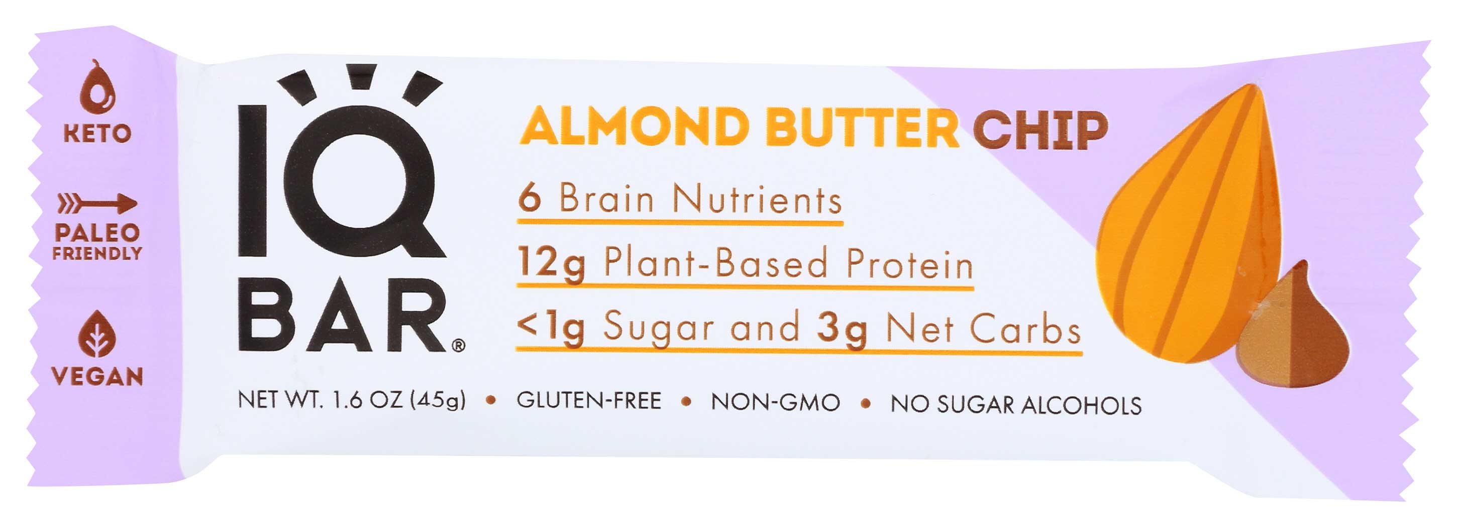 Iq Bar Almond Butter Chip, 1.6 Ounce -- 12 Per Case