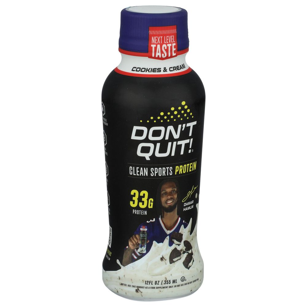 Dont Quit Cookies And Cream Clean Sports Protein Shake, 12 Fluid Ounce -- 12 Per Case