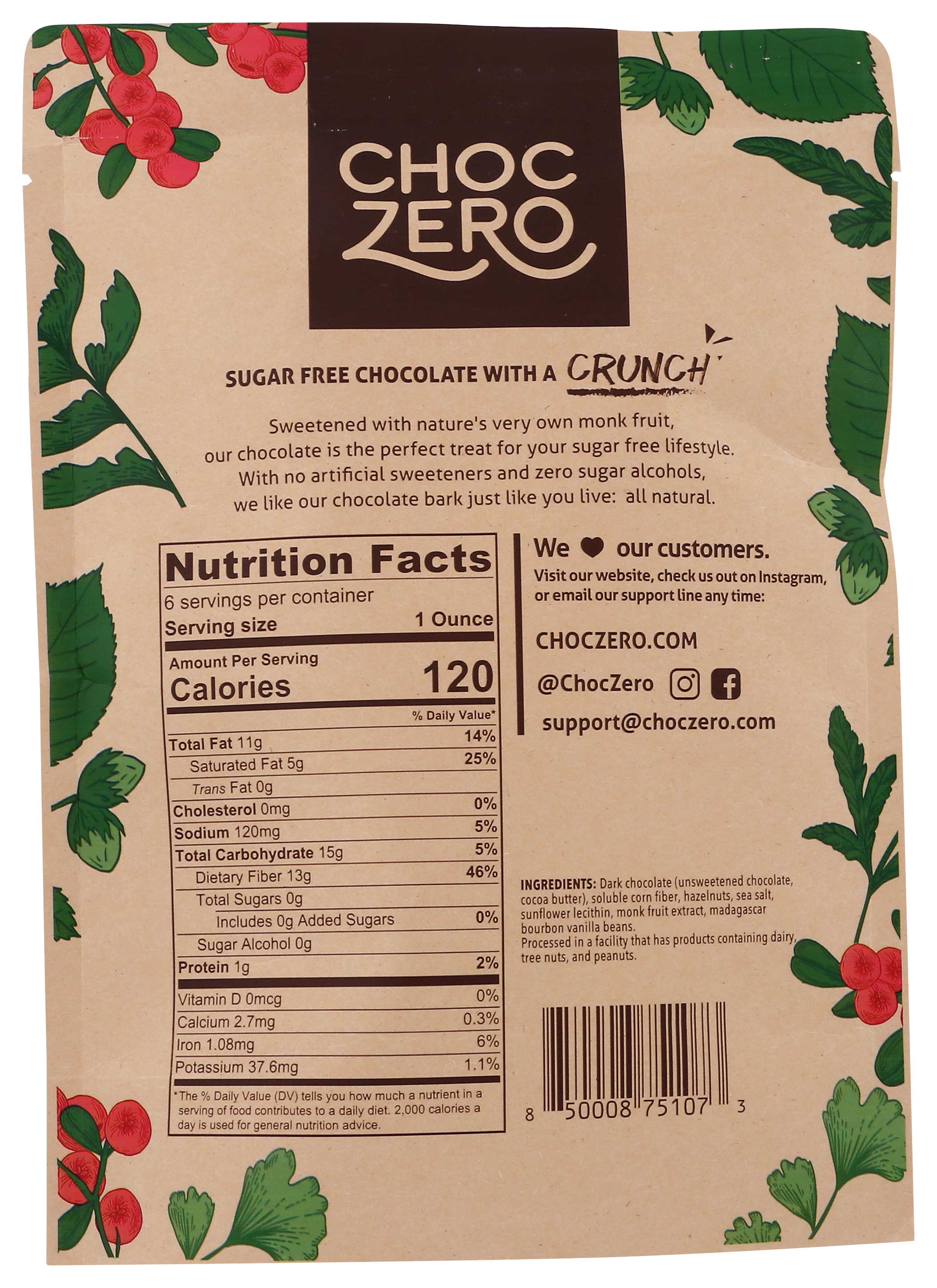 ファッション通販 安い Choczero Bark Keto Hazelnut Chocolate Dark Free Sugar その他
