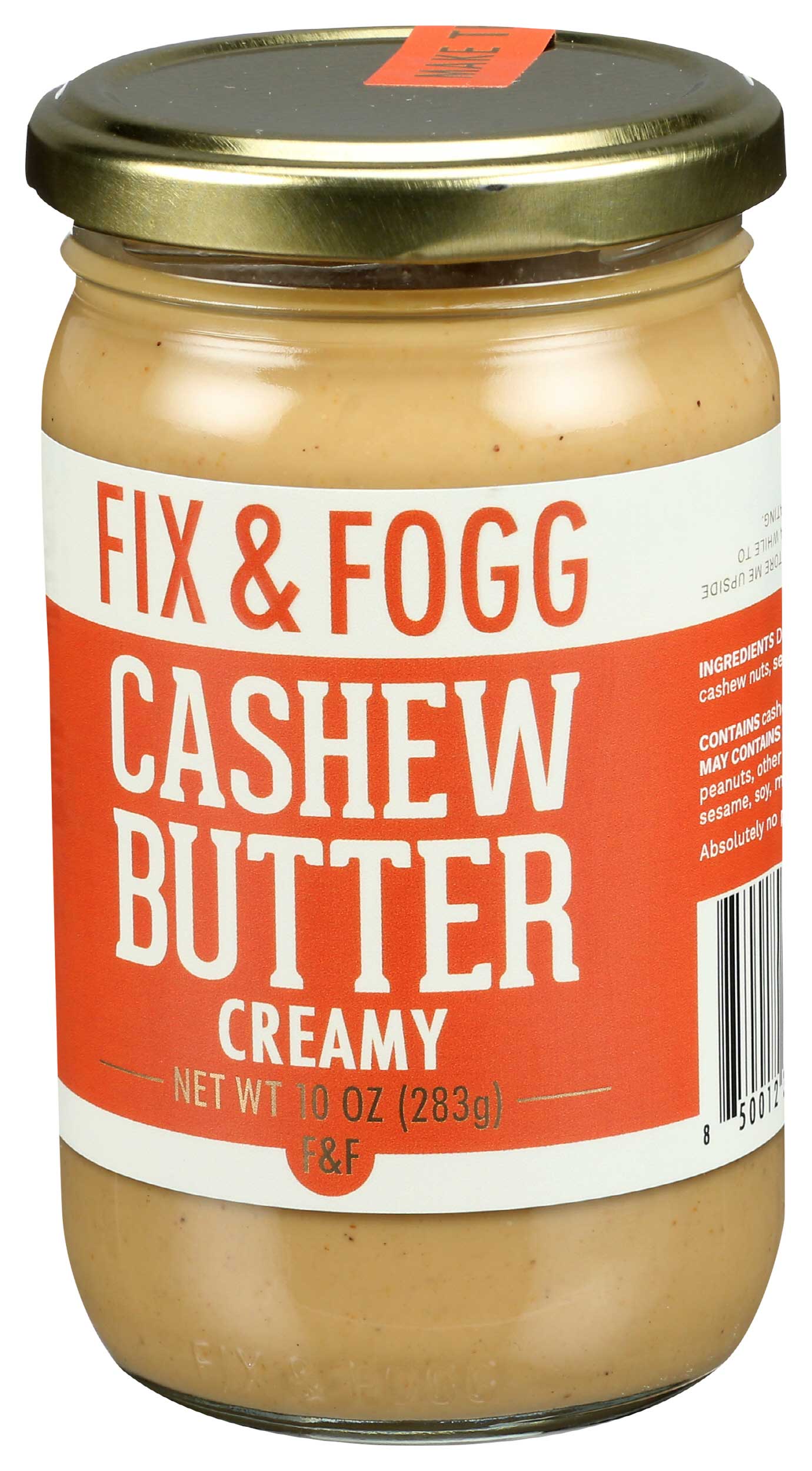Fix & Fogg Creamy Cashew Butter, 10 Ounce -- 6 Per Case