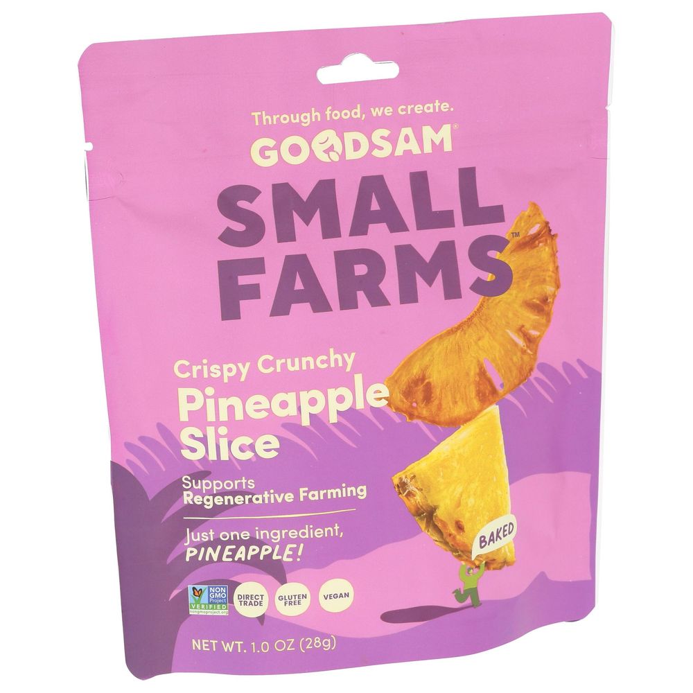 Goodsam Small Farms Crispy Crunchy Dried Pineapple Slices, 1 Ounce -- 12 Per Case