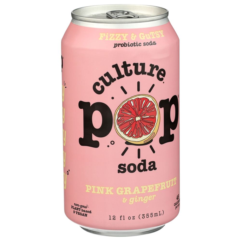 Culture Pop Pink Grapefruit Ginger And Juniper Soda, 12 Fluid Ounce -- 12 Per Case