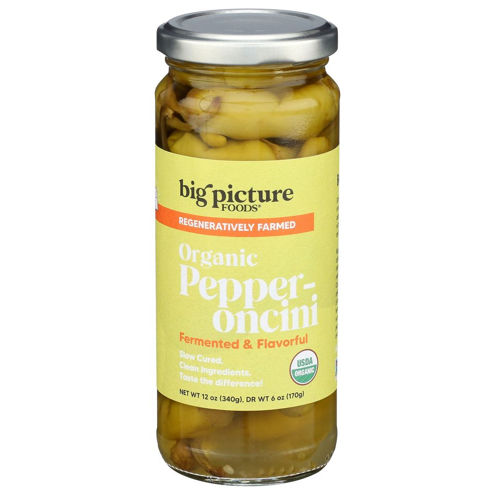 Big Picture Foods Organic Whole Pepperoncini, 12 Ounce -- 8 Per Case
