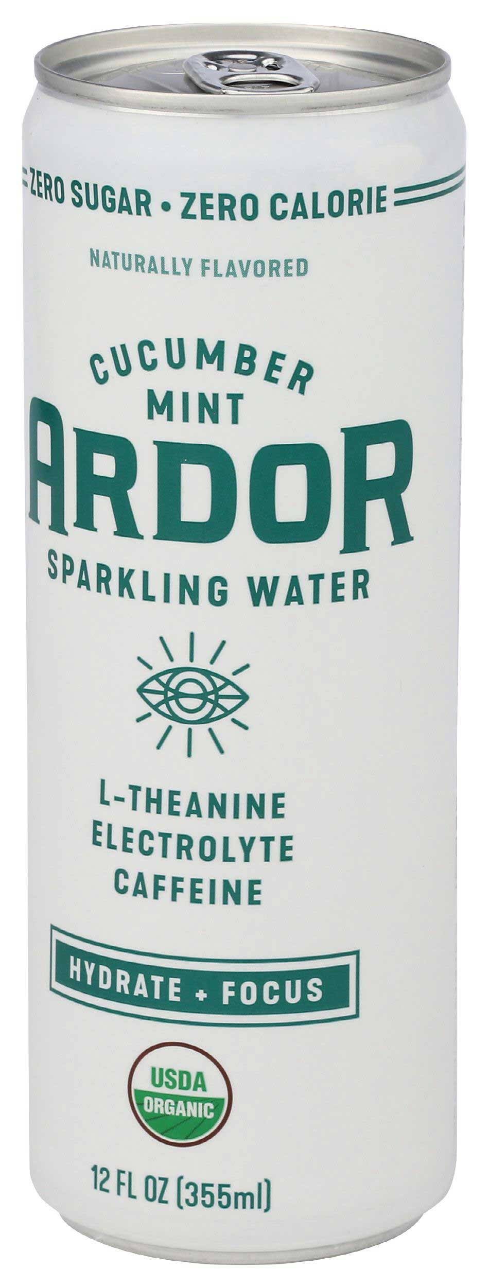 Ardor Organic Cucumber Mint Sparkling Water, 12 Fluid Ounce -- 12 per case