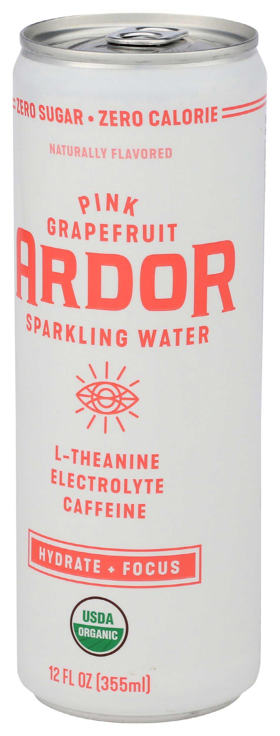 Ardor Organic Pink Grapefruit Sparkling Water, 12 Fluid Ounce -- 12 per case