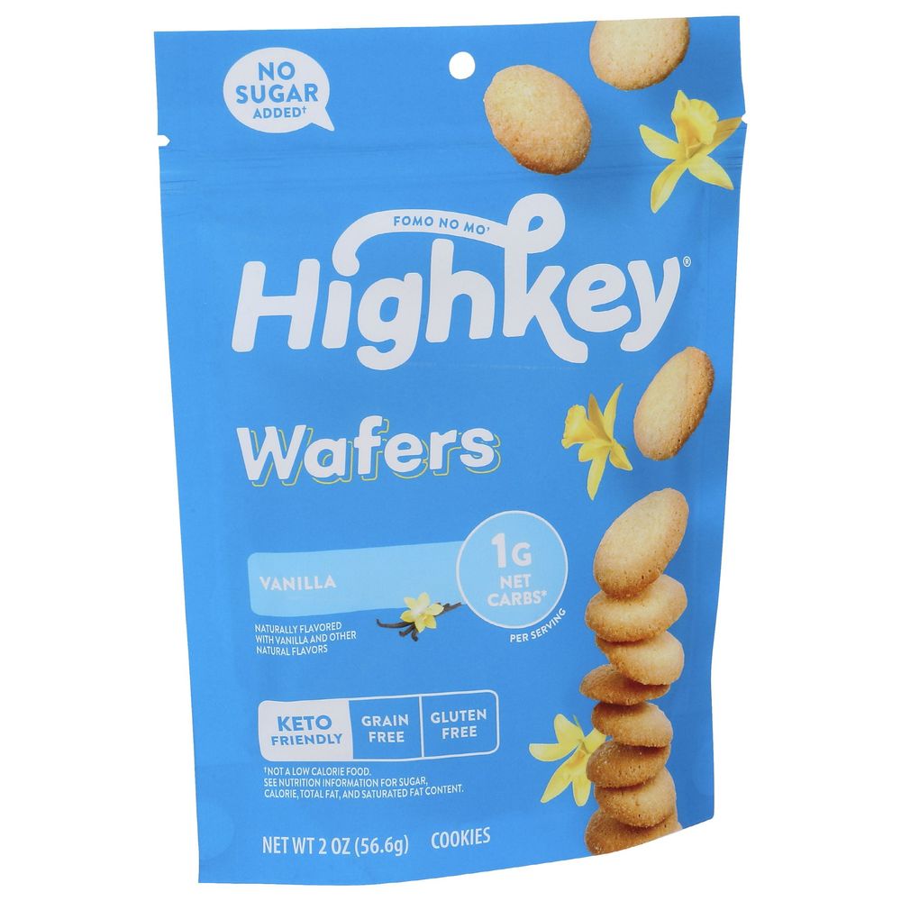 Highkey Vanilla Keto Cookie Wafer, 2 Ounce -- 6 Per Case