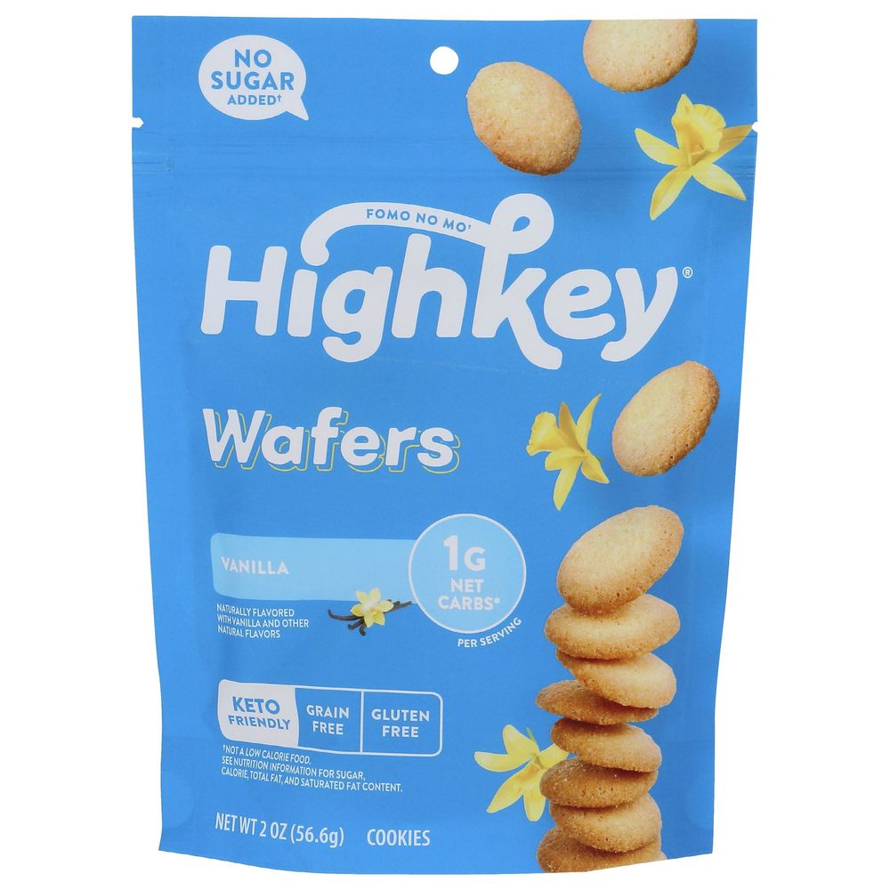 Highkey Vanilla Keto Cookie Wafer, 2 Ounce -- 6 Per Case