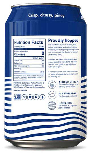 Hop Wtr Classic Sparkling Hop Water, 12 Fluid Ounce - 6 per pack -- 4 packs per case