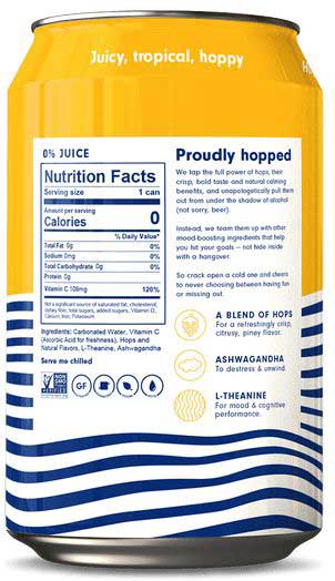 Hop Wtr Mango Sparkling Hop Water, 12 Fluid Ounce - 6 per pack -- 4 packs per case