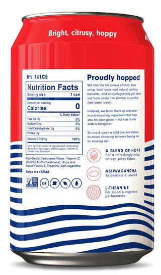 Hop Wtr Blood Orange Sparkling Hop Water, 12 Fluid Ounce - 6 per pack -- 4 packs per case