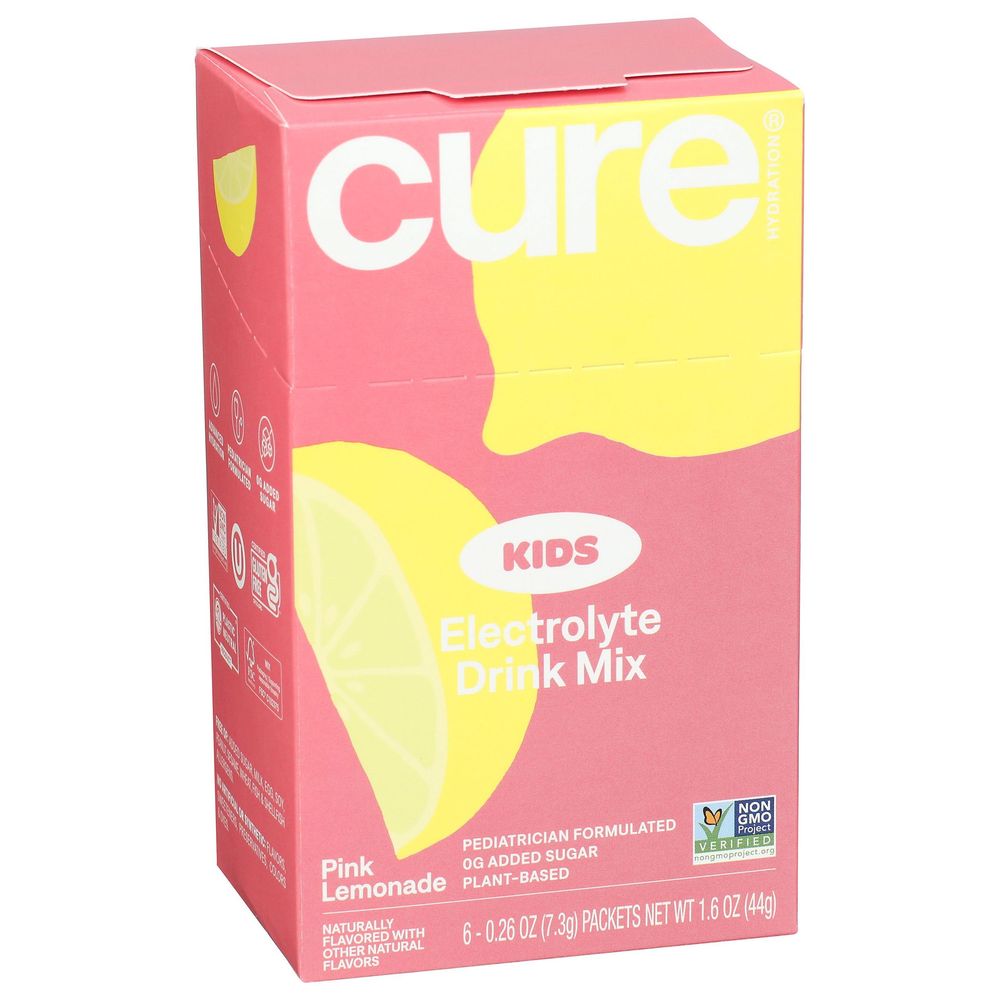 Cure Kids Pink Lemonade Hydration Electrolyte Drink Mix, 1.6 Ounce