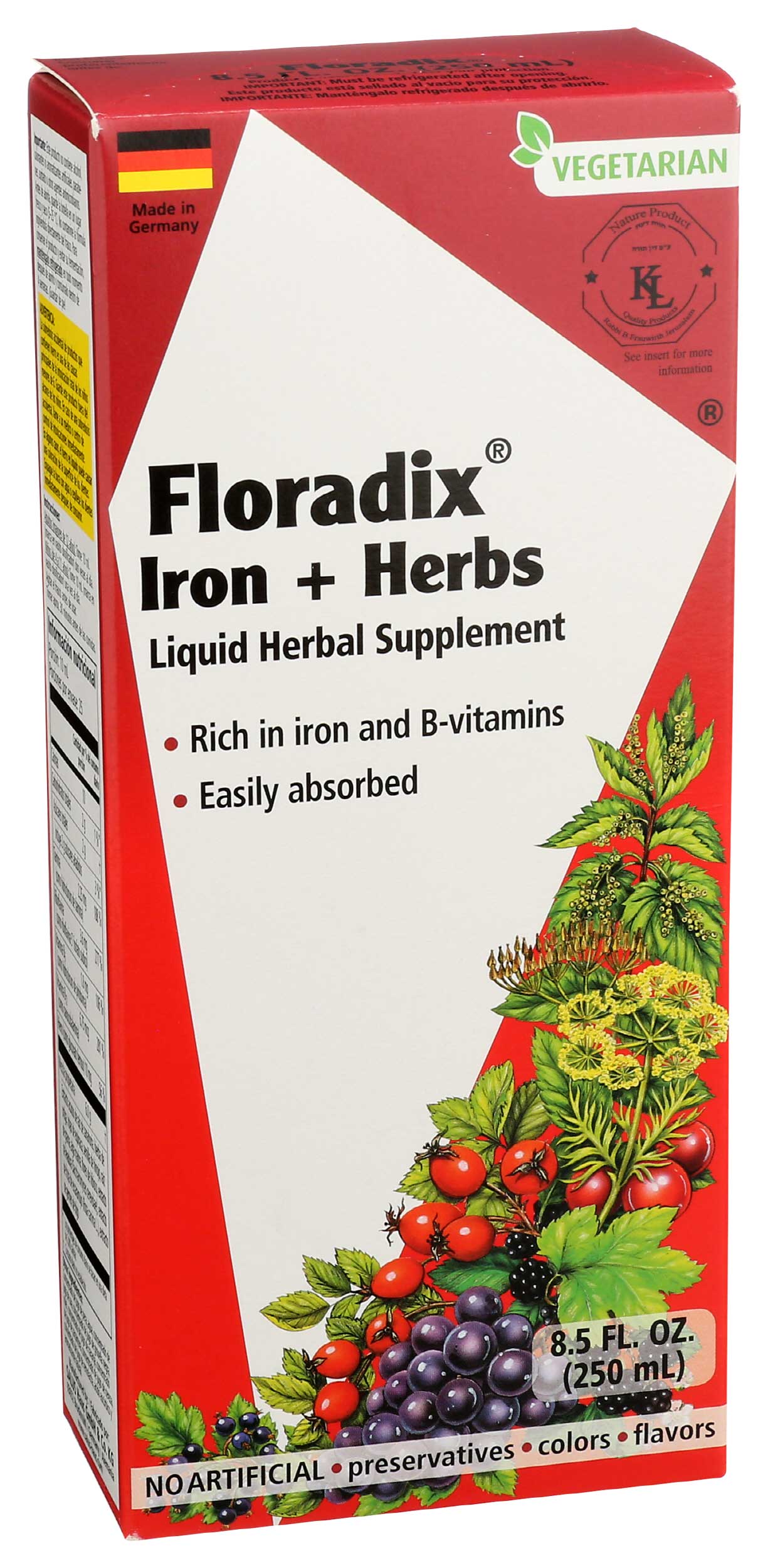 Floradix Iron and Herbs Liquid Herbal Supplement, 8.5 Fluid Ounce