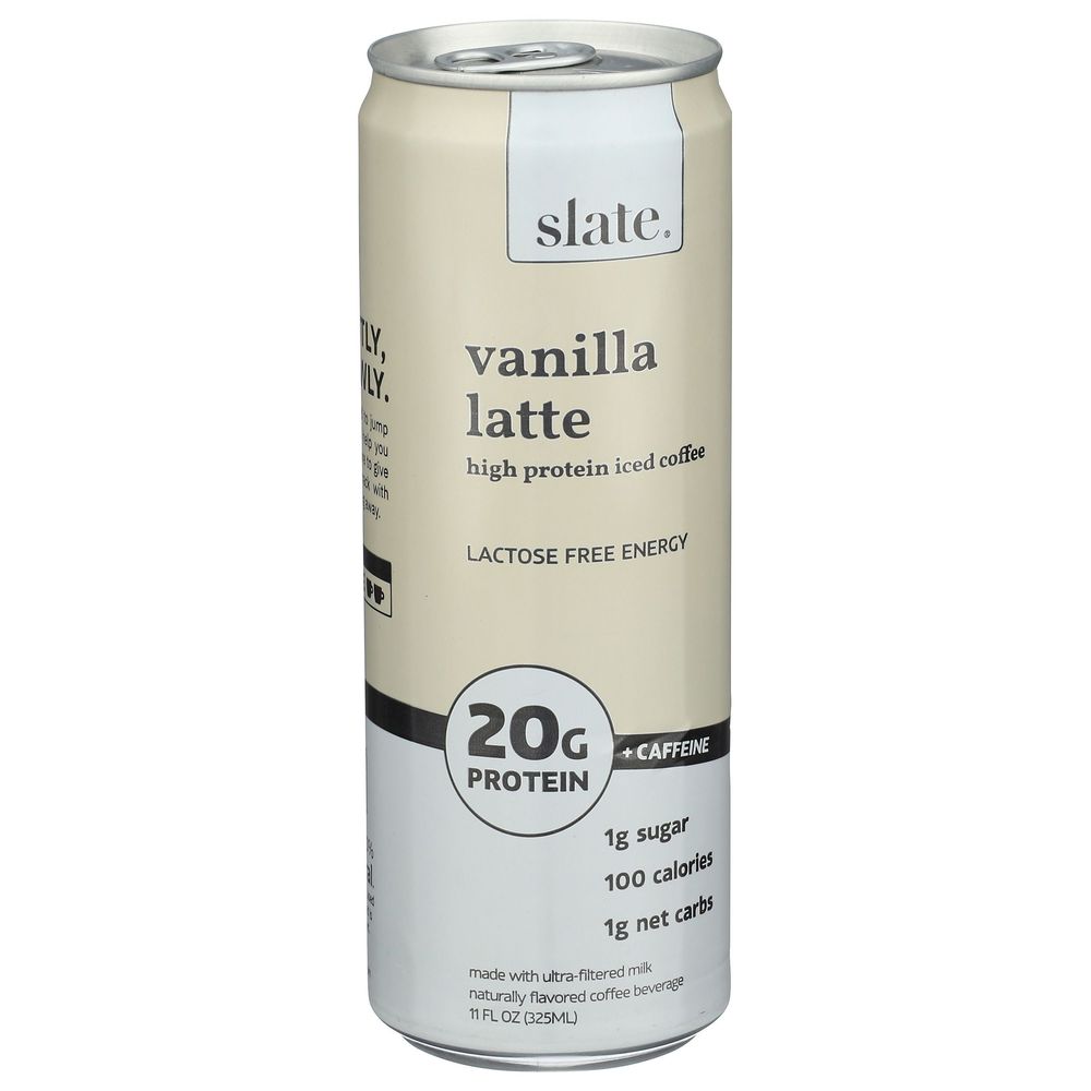 Slate Vanilla Latte High Protein Iced Coffee, 11 Fluid Ounce -- 12 Per Case