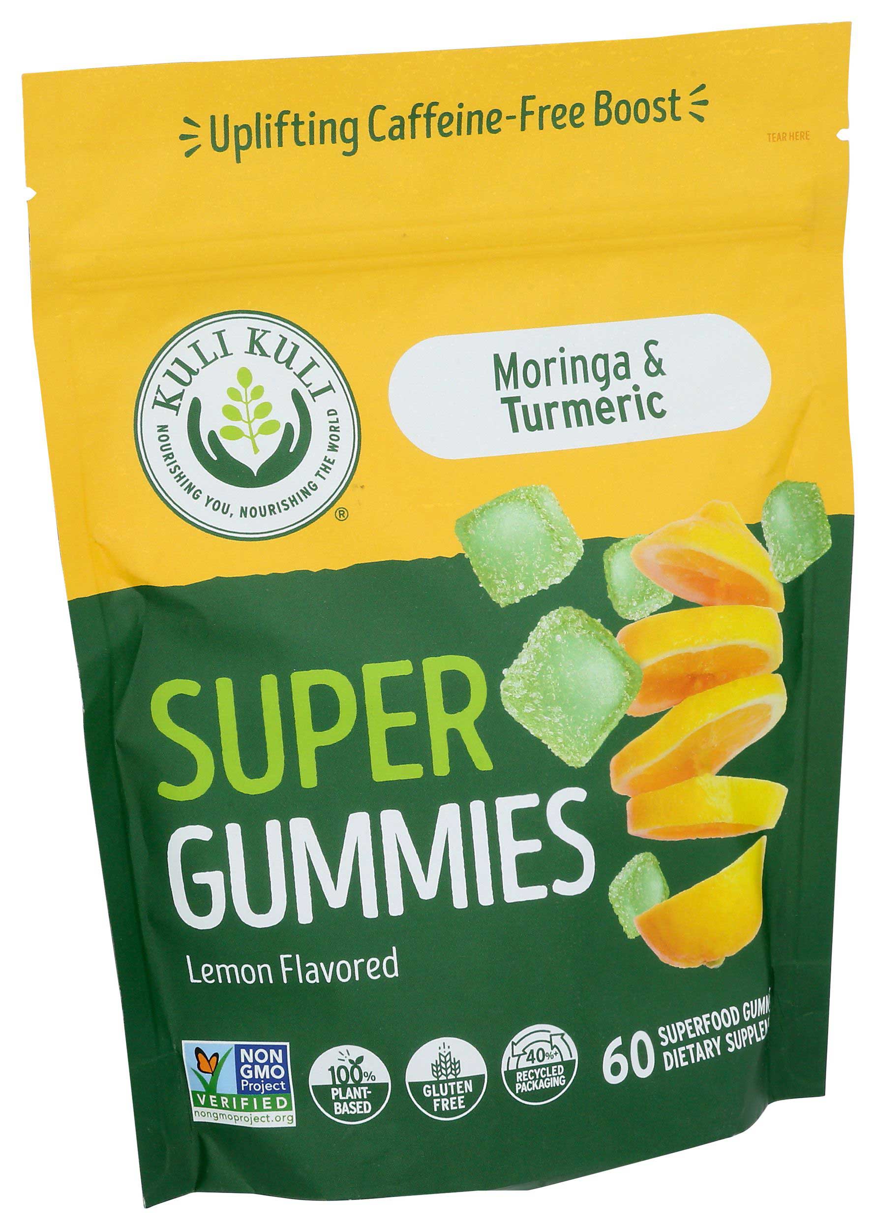 Kuli Kuli Lemon Flavored Moringa and Turmeric Super Gummies, 60 count