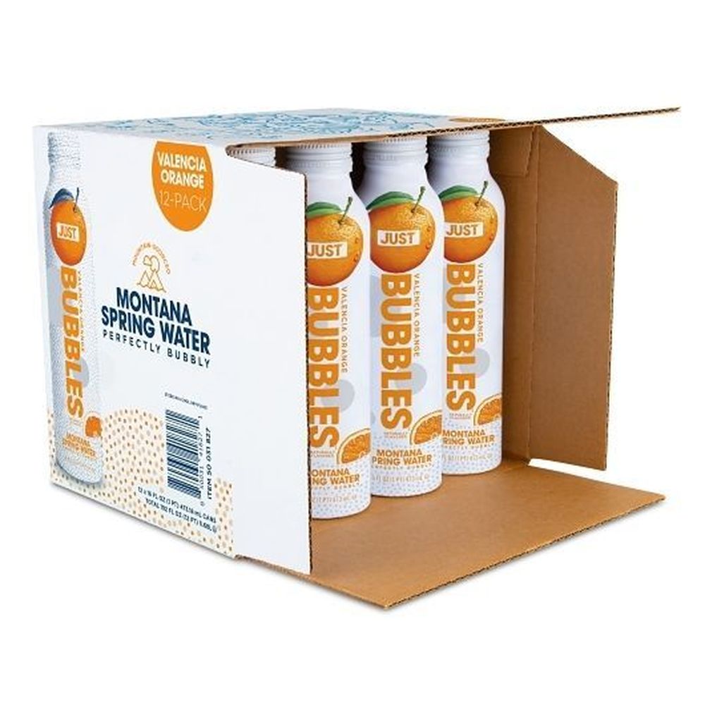 Just Bubbles Orange Valencia Flavored Spring Water, 16 Fluid Ounce -- 12 Per Case